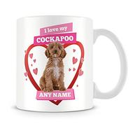 MUGGZ I Love My Cockapoo Dog Mug - Personalised Gift - Customise with Name - Pink