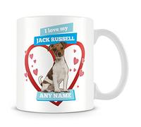 MUGGZ I Love My Jack Russell Dog Mug - Personalised Gift - Customise with Name - Blue