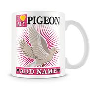 MUGGZ I Love My Pigeon Personalised Mug with Name - Pigeon Mug - Pink