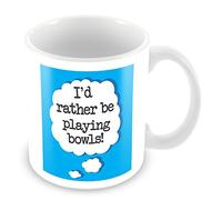 MUGGZ I'd Rather Be Playing Bowls Customised Mug/Personalised Gift - Add Photo - Blue