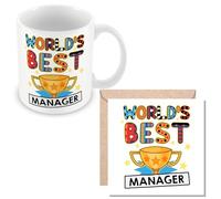 MUGGZ Manager Mug & Card - Worlds Best Manager Gift - Giftset - Made in The UK