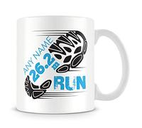 MUGGZ Marathon Mug - Running Personalised Cup Gift for Runners of 26.2 Mile Race - Add Name - Blue - Custom Funny Coffee Mug - Unique Gift for Friends & Family