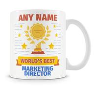 MUGGZ Marketing Director Mug - Worlds Best Award Personalised Cup Gift - Customise with Name
