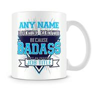 MUGGZ Marketing Executive Mug - Badass Personalised Cup - Customise with Name - Blue
