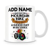 MUGGZ Mountain Bike Mug Personalised Gift - A Bad Day On A Mountain Bike