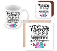 MUGGZ Mug, Card & Coaster Gift for Friend/Friendship Which One of Us is The Bad Influence. - Giftset - Made in The UK