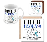 MUGGZ Mug, Card & Coaster Gift Set - Hip Replacement Congratulations - Made in UK
