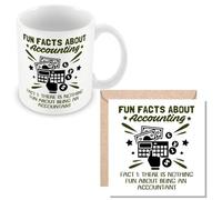 MUGGZ Mug & Card Gift for Acccountants - Fun Facts About Accounting: Fact 1: There is Nothing Fun About Being an Accountant. - Giftset - Made in The UK
