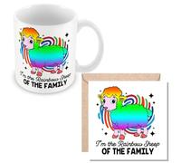 MUGGZ Mug & Card Gift for Gay Community - I'm The Rainbow Sheep of The Family - Giftset - Made in The UK