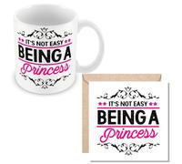 MUGGZ Mug & Card Gift for Princess - It's Not Easy Being A Princess - Giftset - Made in The UK