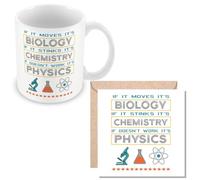 MUGGZ Mug & Card Gift for Scientist - Biology Physics Chemistry for Scientists - Giftset - Made in The UK