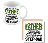 MUGGZ Mug & Card Gift for Step Dad - Any Man Can Be A Father, But It Takes Someone Special to Be A Step-Dad. - Giftset - Made in The UK