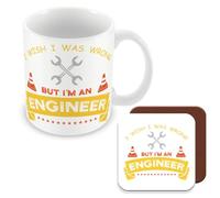MUGGZ Mug & Coaster Gift for Engineer I Wish I was Wrong But I'm an Engineer - Giftset - Made in The UK