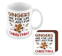 MUGGZ Mug & Coaster Gift for Ginger Hair - Gingers are for Life Not Just for Christmas - Giftset - Made in The UK