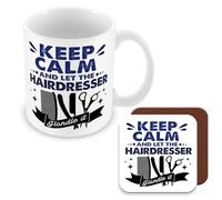 MUGGZ Mug & Coaster Gift for Hairdresser - Keep Calm and Let The Hairdresser Handle It - Giftset - Made in The UK