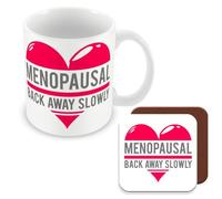 MUGGZ Mug & Coaster Gift for Menopause - Menopausal Back Slowly Away - Giftset - Made in The UK
