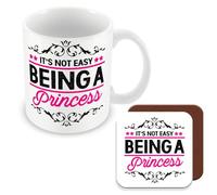 MUGGZ Mug & Coaster Gift for Princess - It's Not Easy Being A Princess - Giftset - Made in The UK