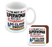 MUGGZ Mug & Coaster Gift for Receptionist - I'm Not A Superwoman - Giftset - Made in The UK