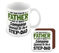 MUGGZ Mug & Coaster Gift for Step Dad - Any Man Can Be A Father, But It Takes Someone Special to Be A Step-Dad. - Giftset - Made in The UK
