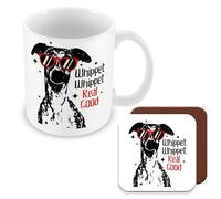 MUGGZ Mug & Coaster Gift for Whippet Dog Owner - Whippet Whippet Real Good. - Giftset - Made in The UK