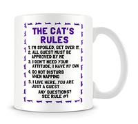 MUGGZ Mug for Cat Owner - The Cat's Rules - Custom Funny Coffee Mug - Unique Gift for Friends & Family
