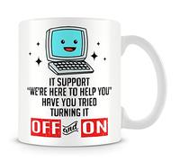MUGGZ Mug Gift for Computer Technician - It Support “We're Here to Help You” Have You Tried Turning It Off and On? - Custom Funny Coffee Mug - Unique Gift for Friends & Family