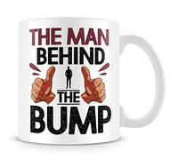 MUGGZ Mug Gift for Expectant/New Dad - The Man Behind The Bump - Custom Funny Coffee Mug - Unique Gift for Friends & Family