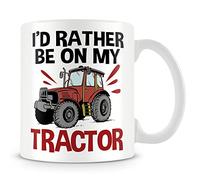 MUGGZ Mug/Gift for Farmer - I'd Rather Be On My Tractor - Custom Funny Coffee Mug - Unique Gift for Friends & Family