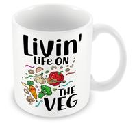 MUGGZ Mug/Gift for Vegans/Vegetarians - Livin' Life On The Veg - Custom Funny Coffee Mug - Unique Gift for Friends & Family