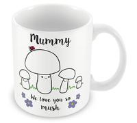 MUGGZ - Mummy We Love You So MUSH - Mug - Cute Mushroom Mummy Mug - Gift for Mum - Mum 3 Children