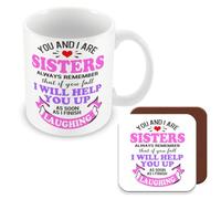MUGGZ Novelty Funny Gift for Sister - Sister Joke Quote - Giftset - Made in The UK