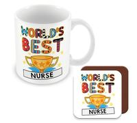 MUGGZ Nurse Mug & Coaster - Worlds Best Nurse Gift - Giftset - Made in The UK