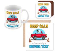 MUGGZ Passed Driving Test Mug, Card & Coaster - Gift for New Driver - Giftset - Made in The UK