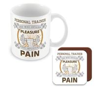 MUGGZ Personal Trainer Mug & Coaster - Fitness Instructor Gift - Giftset - Made in The UK