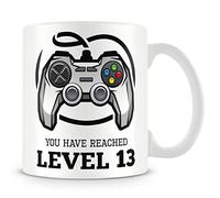 MUGGZ Personalised 13th Birthday Gamer Mug - Level 13 Unlocked - Add Name | You Have Reached Level 13 - Gaming Gift for Him & Her - 13th Birthday Mug for Gamers - 11oz