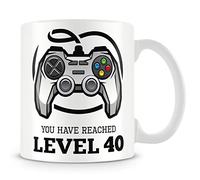 MUGGZ Personalised 40th Birthday Gamer Mug - Level 40 Unlocked - Add Name