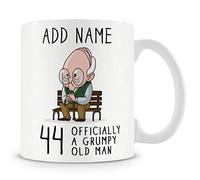 MUGGZ Personalised 44th Birthday Mug - Grumpy Old Man Design - Add Name