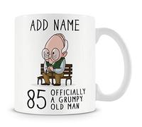 MUGGZ Personalised 85th Birthday Mug - Grumpy Old Man Design - Add Name