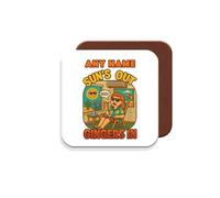 MUGGZ Personalised Coaster (9cm) - Sun's Out, Gingers in - Summertime Danger for Ginger Friends Colleagues, Family - Funny Drinkmat Gift for Women Colleagues