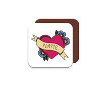 MUGGZ - Personalised - Coaster - Mum or Any Name Tattoo Mug Sets - Traditional Sailor Style Tattoo Design - Gift for Mum