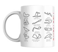 MUGGZ Personalised Formula 1 2026 F1 Tracks Mug, Racing Circuits Gift, Motorsport Fan Cup, Optional Name, Colour Handle, Coaster, Card