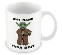 MUGGZ Personalised Funny Mug - “Yoda Best” - Cartoon Green Alien - Custom Gift for Fans