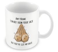 MUGGZ Personalised Funny Stepdad Mug | Even Though I’m Not from Your Sack I Know You’ve Still Got My Back | Light Skin Tone | 11oz Custom Father Figure Gift | Novelty Coffee Tea Cup | Dishwasher Safe