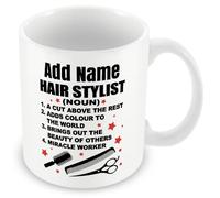 MUGGZ Personalised Hair Stylist Mug - Definition - Miracle Worker Gift | Add Name - A Cut Above the Rest - Miracle Worker - Hairdresser & Salon Gift - 11oz