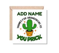MUGGZ Personalised - Leaving Work Cactus Card Gift - Thanks for Abandoning Us - Giftset - Made in The UK