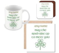MUGGZ - Personalised - Mug, Card & Coaster - Traditional Irish Blessing - May The Road Rise to Meet You - Customised Gift Sets