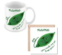 MUGGZ - Personalised - Mug & Card - Two Peas in a Pod - Best Friends or Couple Gift