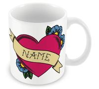 MUGGZ - Personalised - Mug - Mum or Any Name Tattoo Mug Sets - Traditional Sailor Style Tattoo Design - Gift for Mum