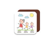 MUGGZ Personalised - Mummy Coaster with 2 Kids - Personalise with Names - Gift for Mums - Giftset - Made in The UK