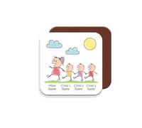 MUGGZ Personalised - Mummy Coaster with 3 Kids - Personalise with Names - Gift for Mums - Giftset - Made in The UK